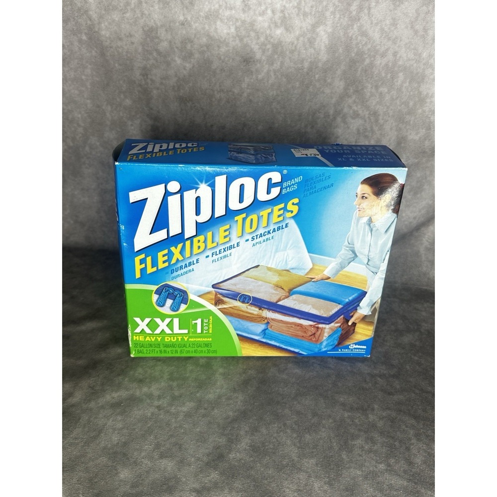 Ziploc Flexible Totes 1 XXL Heavy Duty Tote 22 Gallon Size New